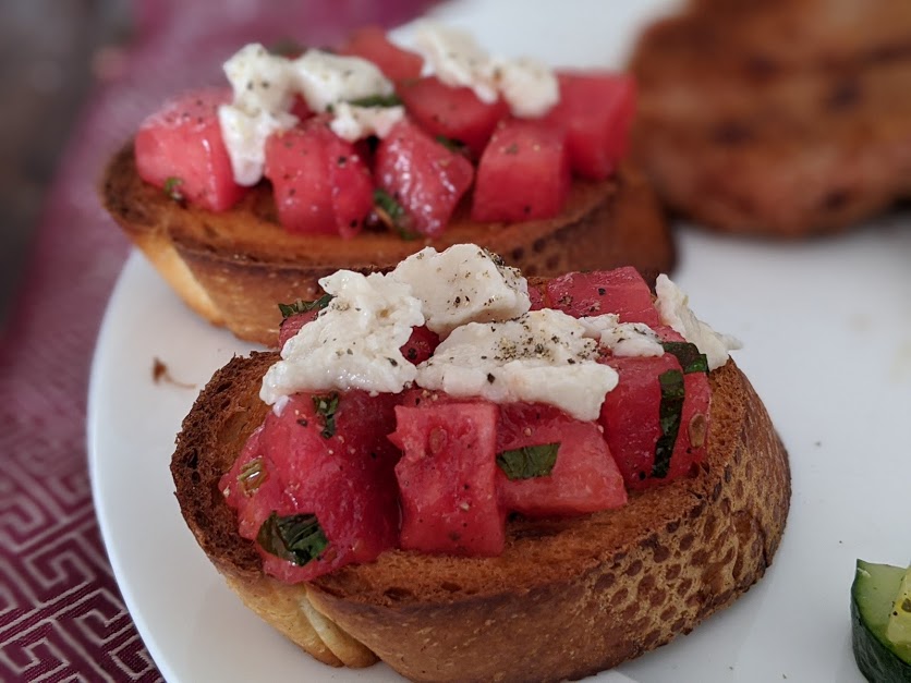 Bruschetta mit Melonensalsa